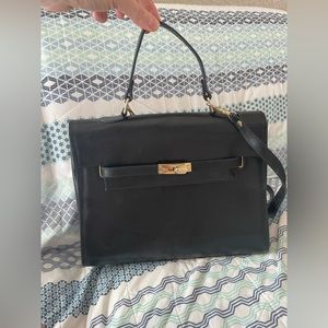Black leather bag